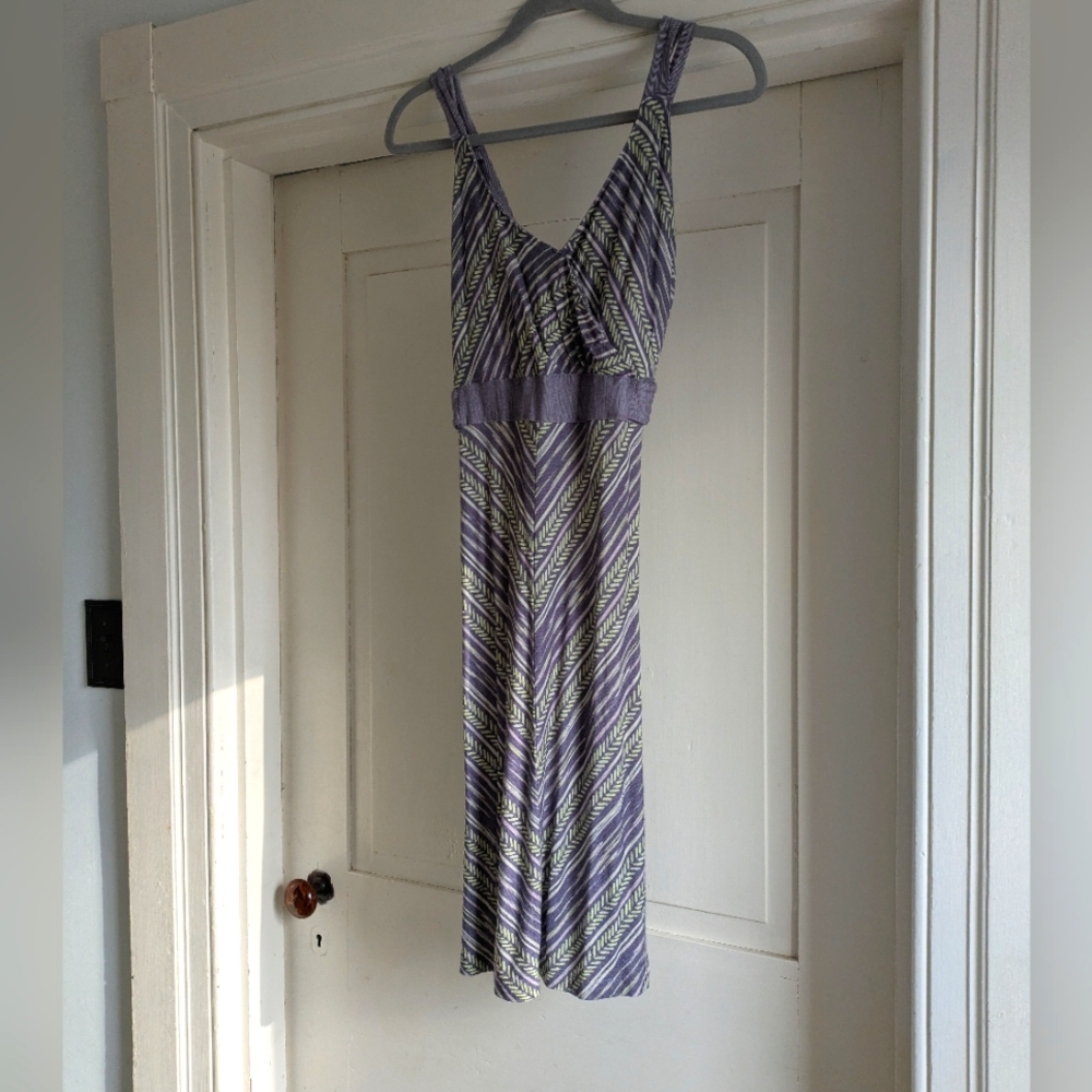 Smartwool Lavender and White Striped Midi Dress